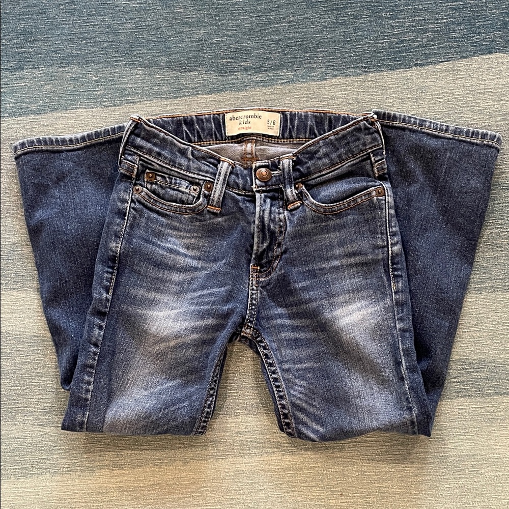 Abercrombie & Fitch Girls Straight Leg Jeans - Dark Blue